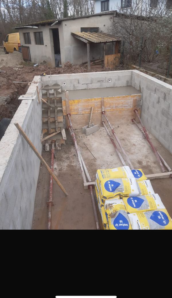 Coffrage et murs en blocs béton